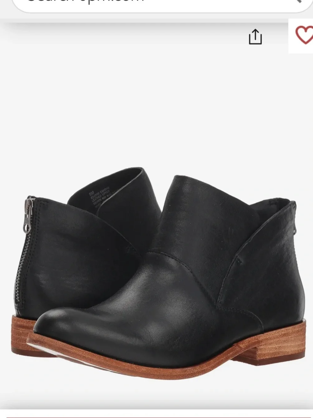 Kork-Ease Ryder Black Leather Ankle Boots Back Zip Comfort Booties Sz 8